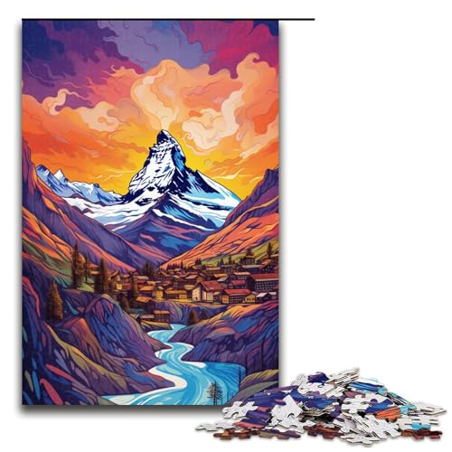 1000 Teile Puzzle Zermatt buntes Puzzle für Erwachsene Holzpuzzle Lernspiel 75x50cm 1000 Teile Puzzle Zermatt buntes Puzzle für Erwachsene Holzpuzzle Lernspiel 75x50cm von QSYFNBZL