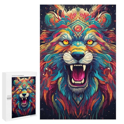 1000 Teile Puzzlespiel „Bunte Psychedelie mutierter Tiere“ für Erwachsene geeignet für Paare und Teenager ab 14 Jahren 75 x 50 cm von QSYFNBZL
