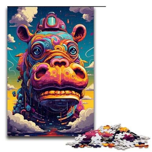 1000 Teile Roboter Nilpferd von SplattersLots Dickes farbiges Wolken Puzzlespiel für Erwachsene geeignet für Paare und Teenager ab 14 Jahren 75 x 50 cm 1000 Teile Roboter Nilpferd von SplattersLots Dickes farbiges Wolken Puzzlespiel für Erwachsene geeignet für Paare und Teenager ab 14 Jahren 75 x 50 cm von QSYFNBZL