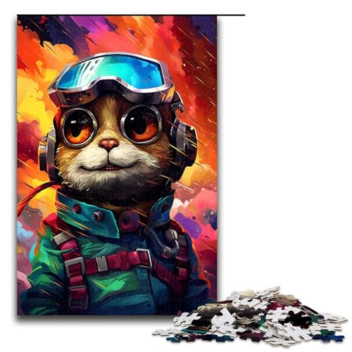 1000 Teile Roboter Streifenhörnchen von SplattersLots Dicke Bunte Puzzles für Erwachsene unmögliches Puzzle zum Stressabbau für Teenager ab 14 Jahren 75 x 50 cm von QSYFNBZL