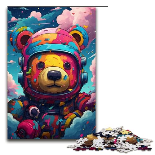 1000 Teile Roboterbär von SplattersLots of Thick Coloured Clouds Puzzlespiel für Erwachsene geeignet für Paare und Teenager ab 14 Jahren 75 x 50 cm von QSYFNBZL