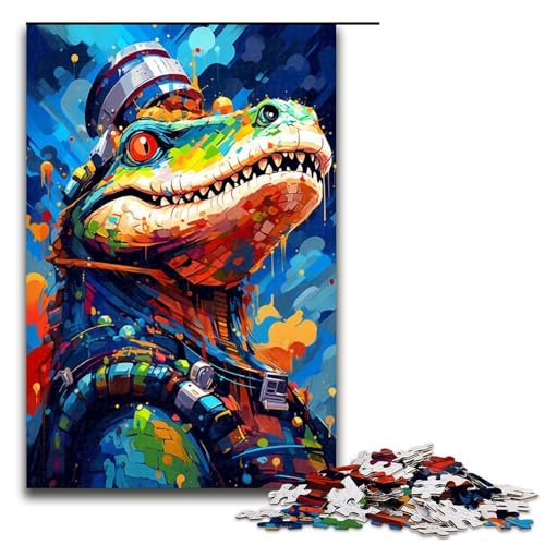 1000 Teile Roboterkrokodile von SplattersLots Dicke farbige Puzzles für Erwachsene unmögliches Puzzle zum Stressabbau für Teenager ab 14 Jahren 75 x 50 cm von QSYFNBZL