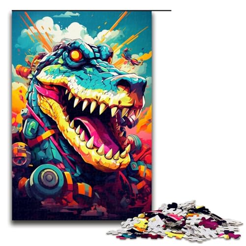 1000 Teile Roboterkrokodile von SplattersLots Dickes buntes Puzzlespiel für Erwachsene geeignet für Paare und Teenager ab 14 Jahren 75 x 50 cm 1000 Teile Roboterkrokodile von SplattersLots Dickes buntes Puzzlespiel für Erwachsene geeignet für Paare und Teenager ab 14 Jahren 75 x 50 cm von QSYFNBZL