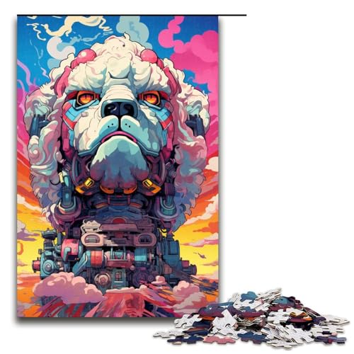 1000 Teile Roboterpudel von SplattersLots Dicke Bunte Puzzles für Erwachsene Familienspaß Familienspiel Stressabbau schwierige Herausforderung 75 x 50 cm von QSYFNBZL