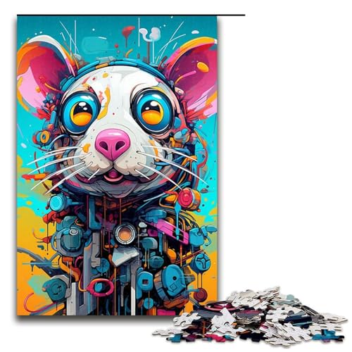 1000 Teile Roboterratte von SplattersLots of Thick Coloured Clouds Puzzlespiel für Erwachsene geeignet für Paare und Teenager ab 14 Jahren 75 x 50 cm von QSYFNBZL