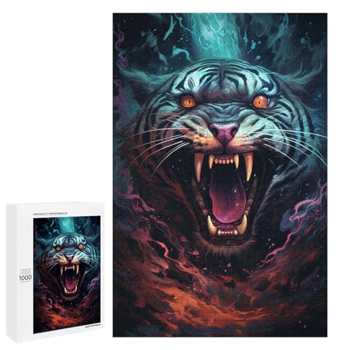 1000 Teile farbenfrohes psychedelisches Puzzlespiel „Böser Tiger aus der Zukunft“ für Erwachsene geeignet für Paare und Teenager ab 14 Jahren 75 x 50 cm 1000 Teile farbenfrohes psychedelisches Puzzlespiel „Böser Tiger aus der Zukunft“ für Erwachsene geeignet für Paare und Teenager ab 14 Jahren 75 x 50 cm von QSYFNBZL