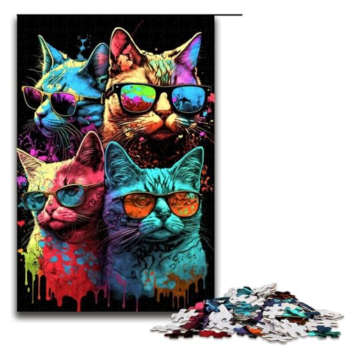 1000 teiliges Cool Cats Puzzle für Erwachsene unmögliches Puzzle zum Stressabbau für Teenager ab 14 Jahren 75 x 50 cm 1000 teiliges Cool Cats Puzzle für Erwachsene unmögliches Puzzle zum Stressabbau für Teenager ab 14 Jahren 75 x 50 cm von QSYFNBZL
