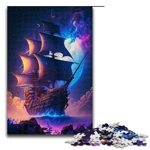 1000 teiliges Piratenschiff Puzzlespiel für Erwachsene geeignet für Paare und Teenager ab 14 Jahren 1000 Teile von QSYFNBZL