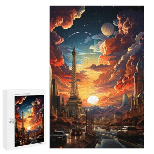 1000 teiliges Puzzle „Bunte Psychedelia auf dem Las Vegas Strip“ Puzzle für Erwachsene Holzpuzzle Lernspiel 75 x 50 cm von QSYFNBZL