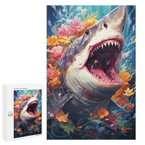1000 teiliges Puzzle „Bunte Psychedelia der Haie“ für Erwachsene Holzpuzzle Familienspiele 75 x 50 cm 1000 teiliges Puzzle „Bunte Psychedelia der Haie“ für Erwachsene Holzpuzzle Familienspiele 75 x 50 cm von QSYFNBZL