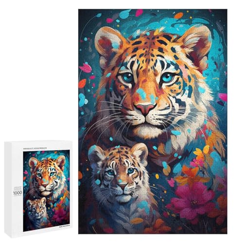 1000 teiliges Puzzle „Bunte Psychedelia des Schneetigers“ für Erwachsene Holzpuzzle Familienspiele 75 x 50 cm 1000 teiliges Puzzle „Bunte Psychedelia des Schneetigers“ für Erwachsene Holzpuzzle Familienspiele 75 x 50 cm von QSYFNBZL
