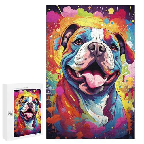 1000 teiliges Puzzle „Buntes Psychedelisches“ von Psychedelic Bulldog. Puzzle für Erwachsene Holzpuzzle Lernspiel 75 x 50 cm 1000 teiliges Puzzle „Buntes Psychedelisches“ von Psychedelic Bulldog. Puzzle für Erwachsene Holzpuzzle Lernspiel 75 x 50 cm von QSYFNBZL
