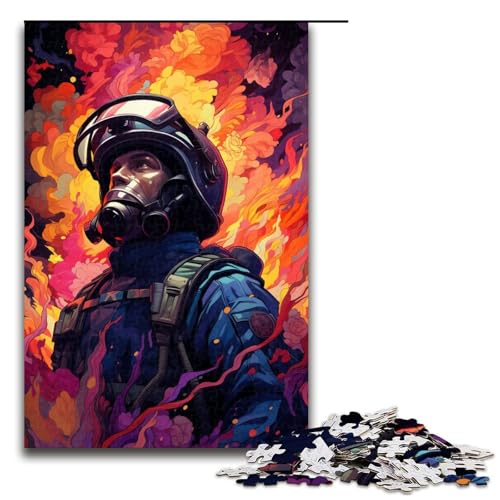 1000 teiliges Puzzle „Feuerwehrmanns buntes psychedelisches Puzzle“ für Erwachsene Holz Familienspiel 75 x 50 cm 1000 teiliges Puzzle „Feuerwehrmanns buntes psychedelisches Puzzle“ für Erwachsene Holz Familienspiel 75 x 50 cm von QSYFNBZL