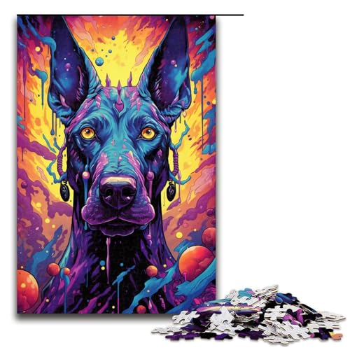 1000 teiliges Puzzle „Future“ farbenfrohes psychedelisches Dobermann Puzzle für Erwachsene Holzpuzzle Lernspiel 75 x 50 cm 1000 teiliges Puzzle „Future“ farbenfrohes psychedelisches Dobermann Puzzle für Erwachsene Holzpuzzle Lernspiel 75 x 50 cm von QSYFNBZL