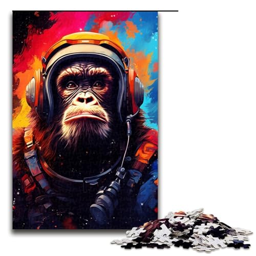 1000 teiliges Puzzle Astronaut Monkey von SplattersLots Dicke farbige Puzzles Holzpuzzles Lernspiele Heimdekoration 75 x 50 cm von QSYFNBZL
