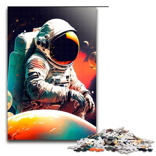 1000 teiliges Puzzle Astronaut für Erwachsene Holzpuzzle Familienspiele 75 x 50 cm von QSYFNBZL