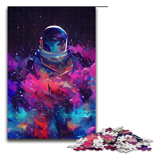 1000 teiliges Puzzle Astronauten Puzzle Holzpuzzle Lernspiele Heimdekoration 75x50cm von QSYFNBZL