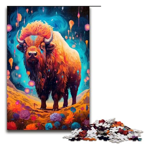 1000 teiliges Puzzle Bison Steht im Berg Geschenke Puzzle für Erwachsene Weihnachtswunschliste mit Weihnachtsmann für Teenager ab 14 Jahren 75 x 50 cm 1000 teiliges Puzzle Bison Steht im Berg Geschenke Puzzle für Erwachsene Weihnachtswunschliste mit Weihnachtsmann für Teenager ab 14 Jahren 75 x 50 cm von QSYFNBZL