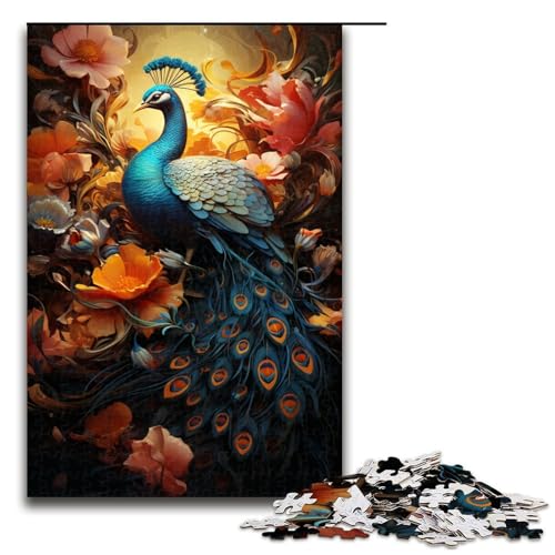 1000 teiliges Puzzle Blumen Puzzle einschließlich Pfau Puzzle für Erwachsene Holzpuzzle Lernspiel 1000 Teile von QSYFNBZL