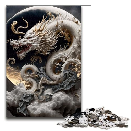 1000 teiliges Puzzle Brave Dragon aus Holz Lernspiele Heimdekoration 75 x 50 cm von QSYFNBZL