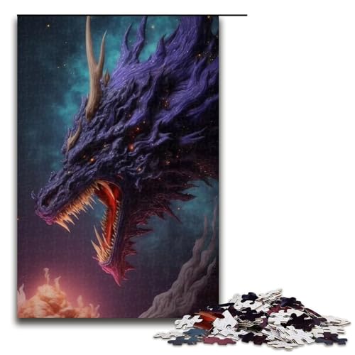 1000 teiliges Puzzle Brave Dragon aus Holz Lernspiele Heimdekoration 75 x 50 cm von QSYFNBZL