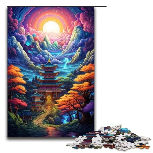 1000 teiliges Puzzle Bulguksa Tempel Südkorea Puzzles Holzpuzzles Lernspiele Heimdekoration 75x50cm von QSYFNBZL