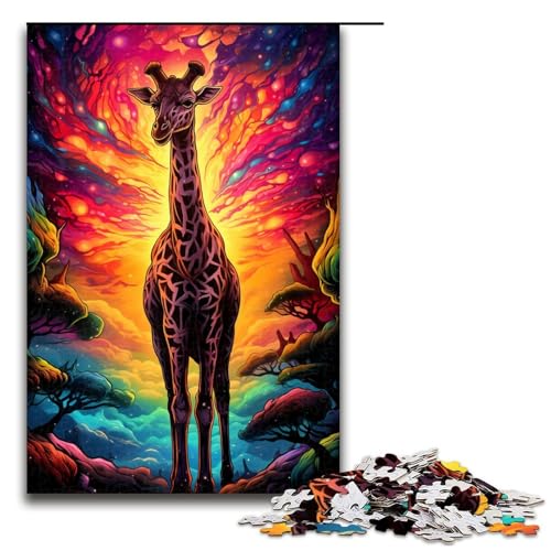1000 teiliges Puzzle Bunte Giraffe Holzpuzzle Lernspiele Heimdekoration 75 x 50 cm von QSYFNBZL