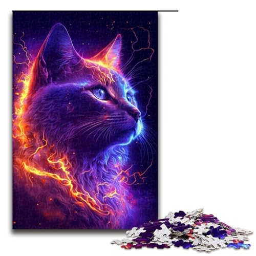 1000 teiliges Puzzle Bunte Neonkatze für Erwachsene Holzpuzzle Familienspiele 75 x 50 cm 1000 teiliges Puzzle Bunte Neonkatze für Erwachsene Holzpuzzle Familienspiele 75 x 50 cm von QSYFNBZL