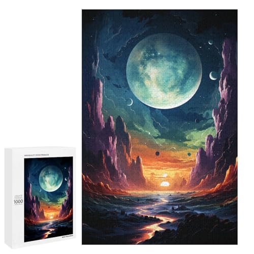 1000 teiliges Puzzle Bunte Psychedelia der Planeten Puzzle für Erwachsene Holzpuzzle Lernspiel 75 x 50 cm von QSYFNBZL