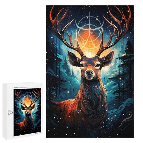 1000 teiliges Puzzle Bunte Psychedelia des Sternenhimmels Hirsch Puzzle für Erwachsene Holz Familienspiel 75 x 50 cm 1000 teiliges Puzzle Bunte Psychedelia des Sternenhimmels Hirsch Puzzle für Erwachsene Holz Familienspiel 75 x 50 cm von QSYFNBZL