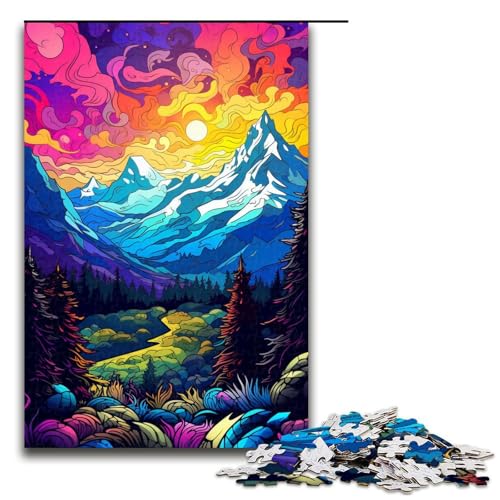 1000 teiliges Puzzle Bunte psychedelische Berge für Erwachsene Holzpuzzle Familienspiele 75 x 50 cm 1000 teiliges Puzzle Bunte psychedelische Berge für Erwachsene Holzpuzzle Familienspiele 75 x 50 cm von QSYFNBZL