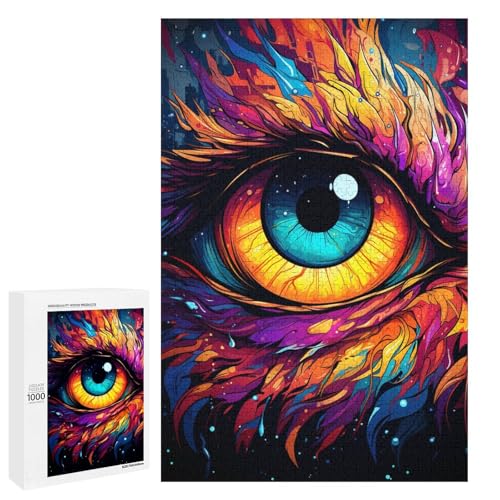 1000 teiliges Puzzle Bunte psychedelische Drachenaugen für Erwachsene Holzpuzzle Familienspiele 75 x 50 cm 1000 teiliges Puzzle Bunte psychedelische Drachenaugen für Erwachsene Holzpuzzle Familienspiele 75 x 50 cm von QSYFNBZL
