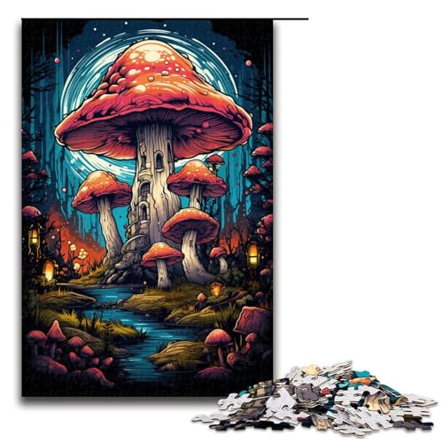 1000 teiliges Puzzle Bunte psychedelische Mystery Pilze für Erwachsene Holzpuzzle Familienspiele 75 x 50 cm von QSYFNBZL