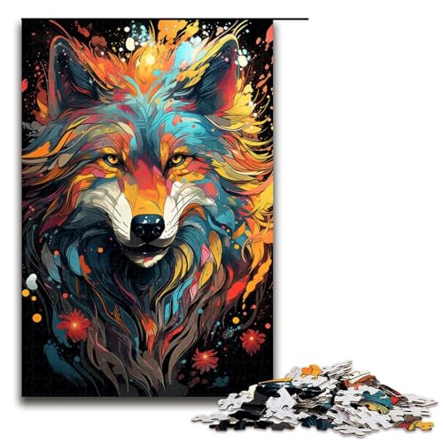 1000 teiliges Puzzle Bunte psychedelische Wölfe für Erwachsene Holzpuzzle Familienspiele 75 x 50 cm 1000 teiliges Puzzle Bunte psychedelische Wölfe für Erwachsene Holzpuzzle Familienspiele 75 x 50 cm von QSYFNBZL