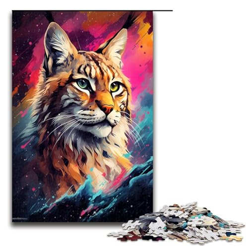 1000 teiliges Puzzle Bunte und hübsche Katze Puzzle für Erwachsene Holzpuzzle tolle Geschenke für Weihnachten 75 x 50 cm von QSYFNBZL