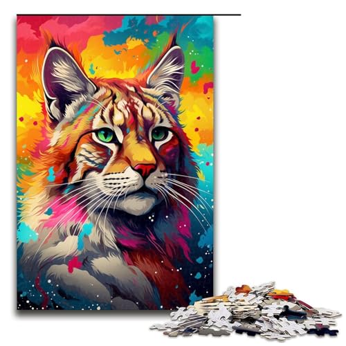 1000 teiliges Puzzle Bunte und hübsche Katzen Puzzles Holzpuzzles Lernspiele Heimdekoration 75 x 50 cm von QSYFNBZL