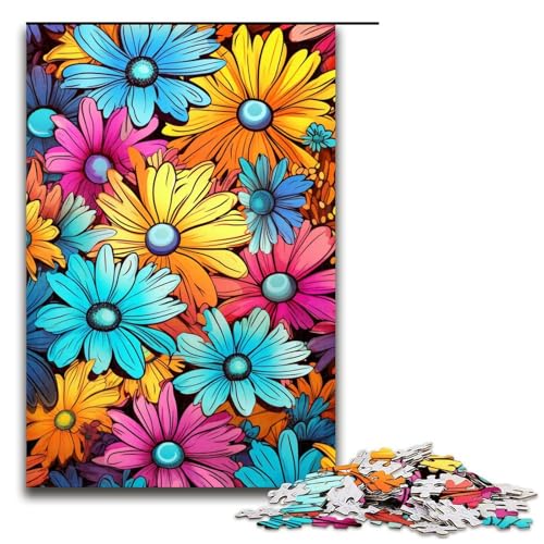 1000 teiliges Puzzle Daisy_Colorful Puzzles Holzpuzzles Lernspiele Heimdekoration 75 x 50 cm von QSYFNBZL