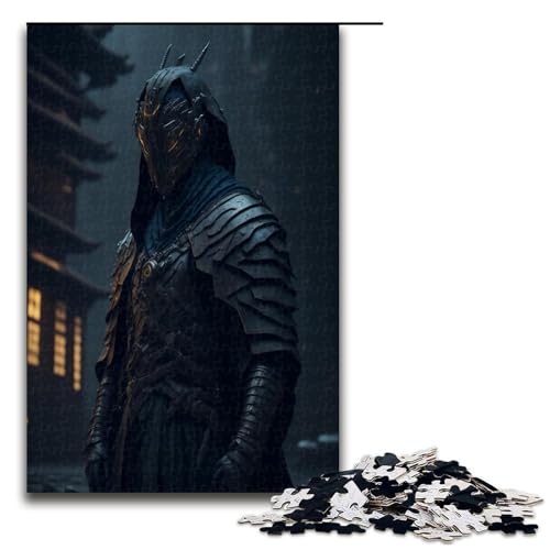 1000 teiliges Puzzle Dark Warrior Puzzle für Erwachsene Holzpuzzle Lernspiel 75x50cm von QSYFNBZL