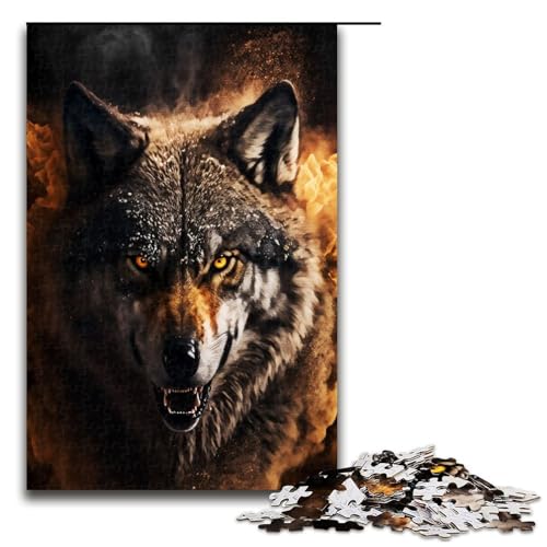 1000 teiliges Puzzle Das Wolfsporträt für Erwachsene Holz Familienspiel 75 x 50 cm von QSYFNBZL