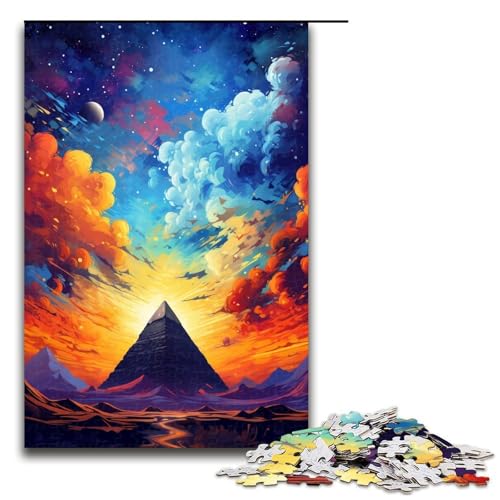 1000 teiliges Puzzle Die Pyramiden von Ägypten sind von Spritzern umgeben viele Farbpuzzles Holzpuzzles Lernspiele Heimdekoration 75 x 50 cm von QSYFNBZL