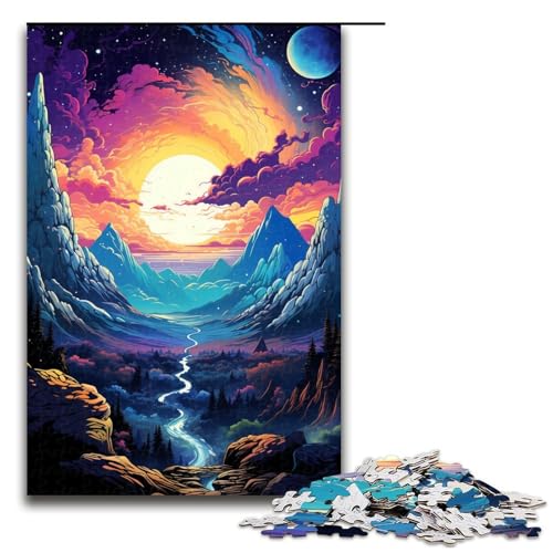 1000 teiliges Puzzle Die farbenfrohe Psychedelia des kosmischen Berges Puzzle für Erwachsene Holzpuzzle Lernspiel 75 x 50 cm 1000 teiliges Puzzle Die farbenfrohe Psychedelia des kosmischen Berges Puzzle für Erwachsene Holzpuzzle Lernspiel 75 x 50 cm von QSYFNBZL