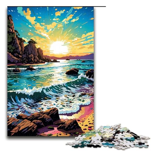 1000 teiliges Puzzle Die farbenfrohe Psychedelia von Rocapina Beach Puzzle für Erwachsene Holzpuzzle tolle Geschenke zu Weihnachten 75 x 50 cm von QSYFNBZL