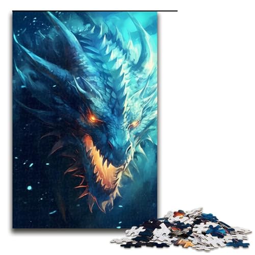 1000 teiliges Puzzle Dracheneis Puzzle für Erwachsene Holzpuzzle Lernspiel 75 x 50 cm von QSYFNBZL