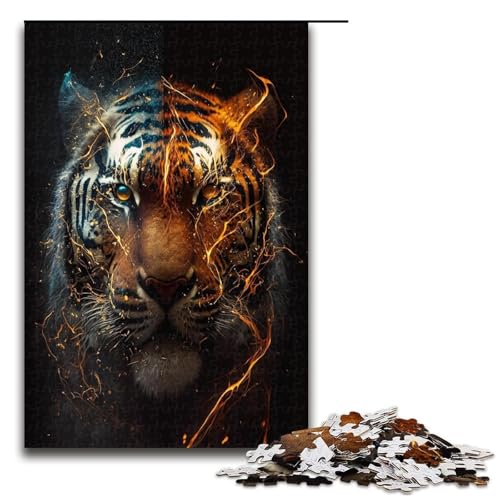 1000 teiliges Puzzle Electric Storm Tiger Puzzles für Erwachsene Holzpuzzle Lernspiel 1000 PCS von QSYFNBZL