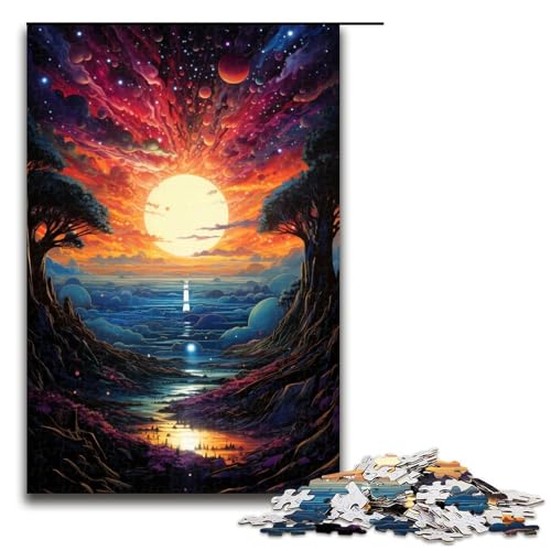 1000 teiliges Puzzle Fantasie Sonnenuntergangslandschaft Puzzle für Erwachsene Holzpuzzle Lernspiel 75 x 50 cm 1000 teiliges Puzzle Fantasie Sonnenuntergangslandschaft Puzzle für Erwachsene Holzpuzzle Lernspiel 75 x 50 cm von QSYFNBZL