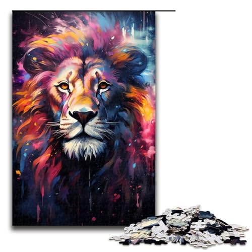 1000 teiliges Puzzle Fantasie bunter Löwe für Erwachsene Holzpuzzle Familienspiele 75 x 50 cm 1000 teiliges Puzzle Fantasie bunter Löwe für Erwachsene Holzpuzzle Familienspiele 75 x 50 cm von QSYFNBZL