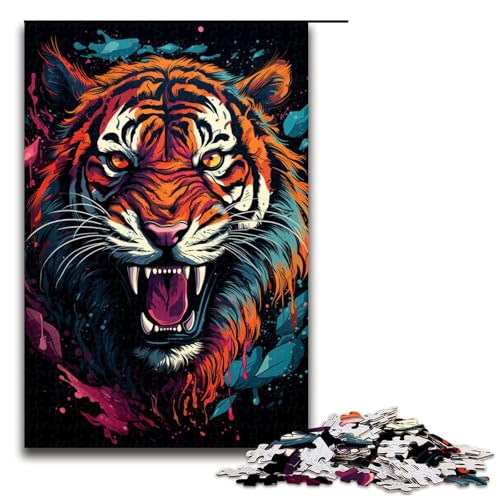 1000 teiliges Puzzle Fantasie bunter Tiger Puzzle für Erwachsene Holzpuzzle Lernspiel 75 x 50 cm 1000 teiliges Puzzle Fantasie bunter Tiger Puzzle für Erwachsene Holzpuzzle Lernspiel 75 x 50 cm von QSYFNBZL