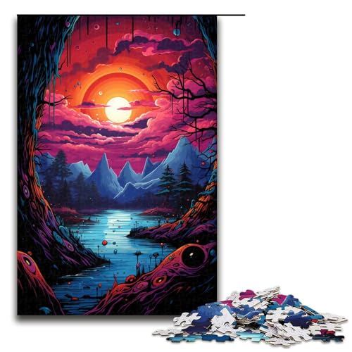 1000 teiliges Puzzle Fantasie farbenfroher Sonnenuntergang Puzzle für Erwachsene Holzpuzzle Lernspiel 75 x 50 cm 1000 teiliges Puzzle Fantasie farbenfroher Sonnenuntergang Puzzle für Erwachsene Holzpuzzle Lernspiel 75 x 50 cm von QSYFNBZL