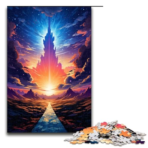 1000 teiliges Puzzle Fantasielandschaft für Erwachsene Holzpuzzle Familienspiele 75 x 50 cm von QSYFNBZL