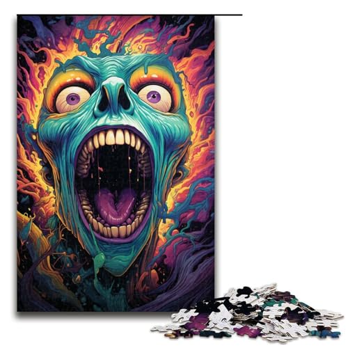 1000 teiliges Puzzle Fantasy Green Devil Puzzle für Erwachsene Holz Familienspiel 75x50cm von QSYFNBZL